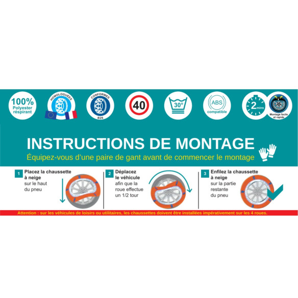 Chaussettes à neige pour camping-car Optima RG-323131