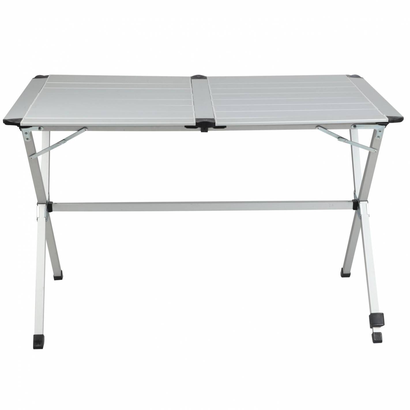 Outsunny Table Pliante Table de Camping Table de Jardin Hauteur réglable Aluminium MDF Blanc 