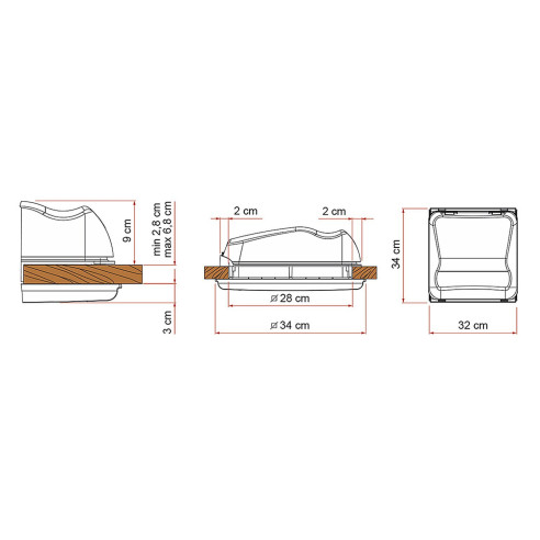 Lanterneau camping-car  caravane Vent 28 Fiamma RG-806037