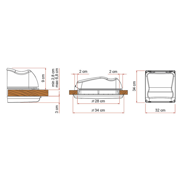 Lanterneau camping-car  caravane Vent 28 Fiamma RG-806037
