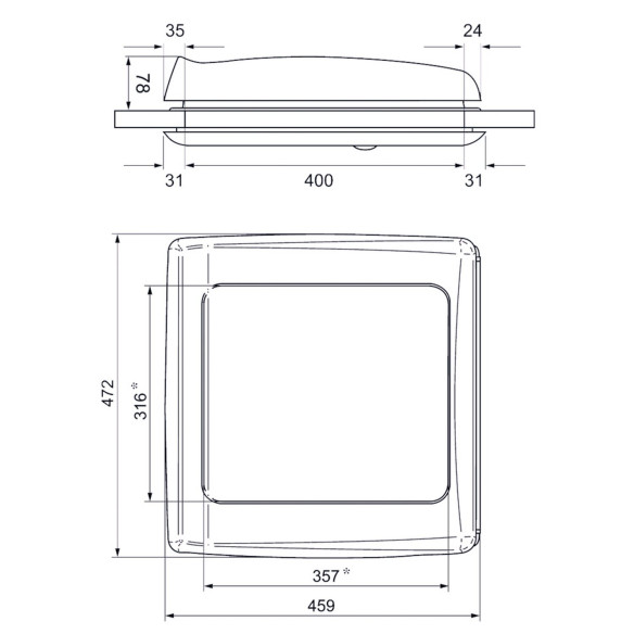 Lanterneau Omnivent 40x40 à manivelle Thule RG-118912