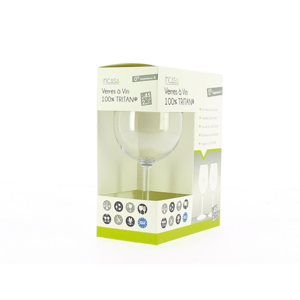 Lot de 2 verres à vin Incasa RG-918477