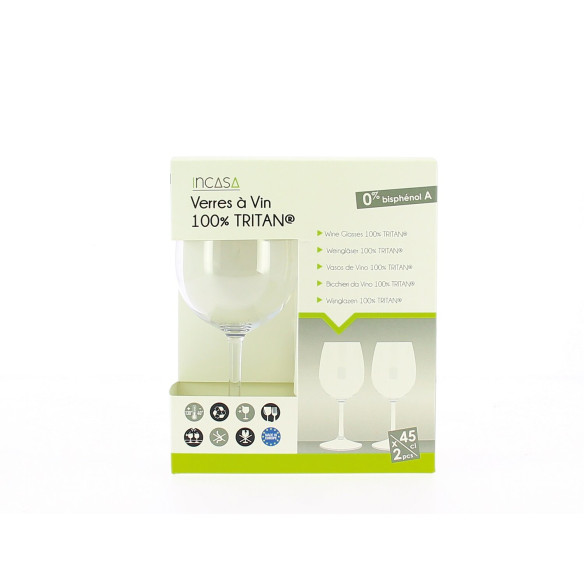 Lot de 2 verres à vin Incasa RG-918477