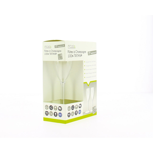 Lot de 2 flûtes à champagne Incasa RG-918497