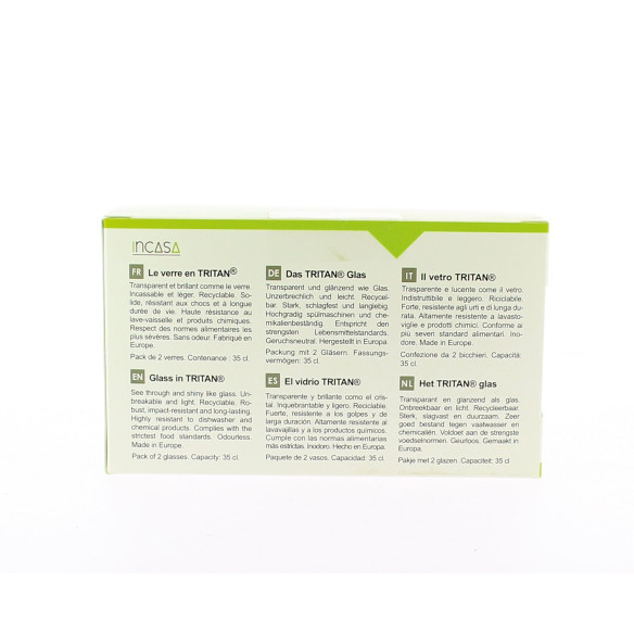 Lot de 2 verres à eau Incasa RG-918428