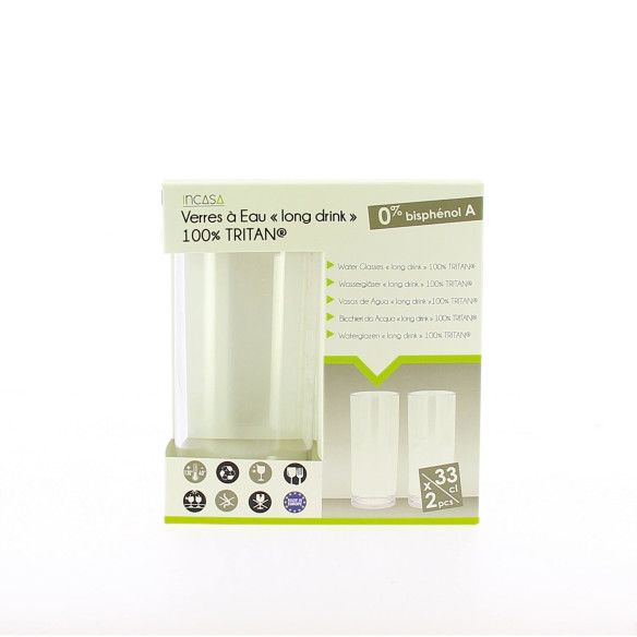Lot de 2 grands verres à eau Incasa RG-918438
