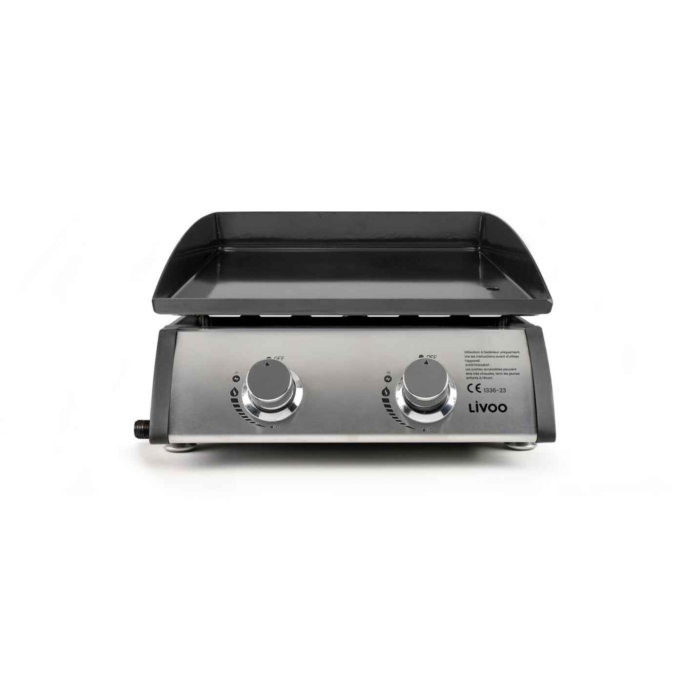 Plancha à gaz 2 brûleurs LIVOO RG-216718