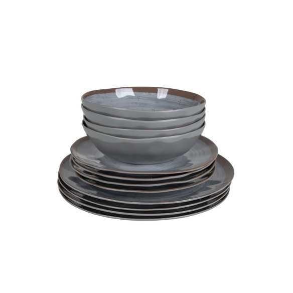 Pack de vaisselle en mélamine Halo Gris et - Bo-camp RG-916552