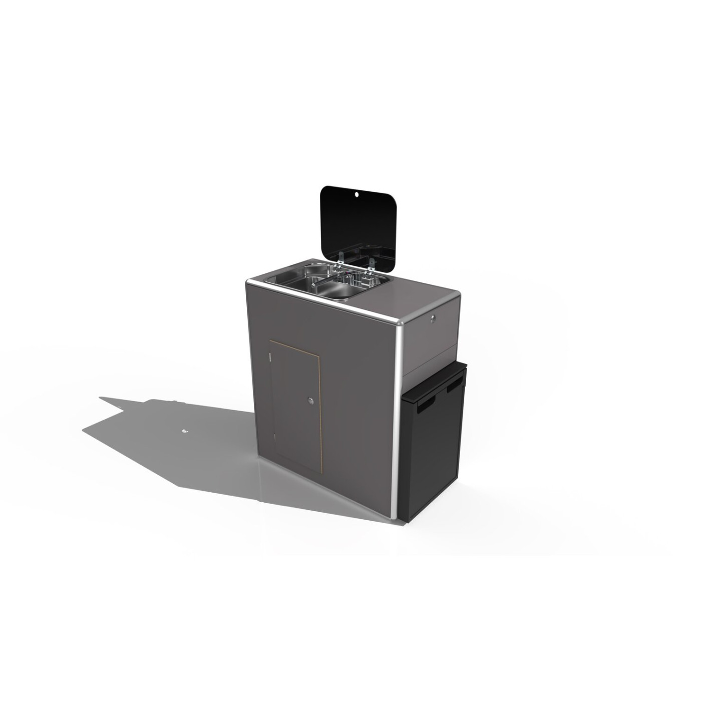 Beach frigo en bois stratifié uni 2 Conversion Van RG-008713V