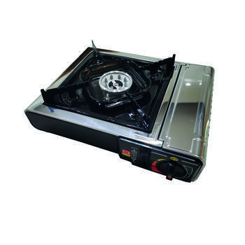 Réchaud De Camping Portable 2,9 KW – Coupe-Vent, Allumage Piézo, Pliable 34×28×11 Cm, Pour Bouteilles De Gaz Standard